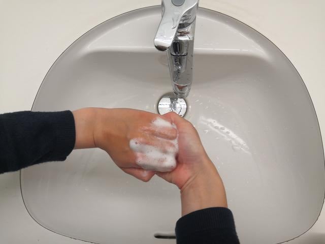 Hände waschen Fingerrücken - © Schwabe Austria