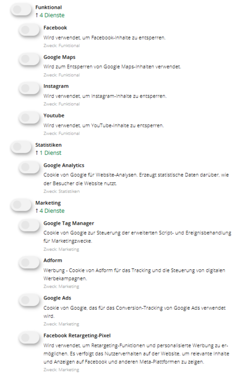 Datenschutz Cookie Banner