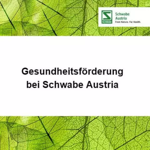 Gesundheitsförderung: Gesundheitsmaßnahmen bei Schwabe Austria